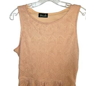 Maude Large Orange Lace Women's Sleeveless Sun Dress Miss Size 12 14 L